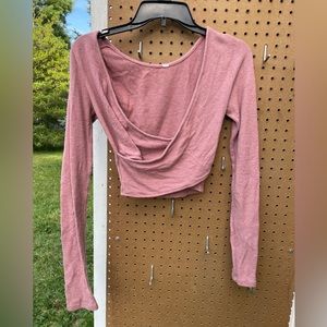 Amelia Luxe size small alo yoga wrap ballet top pink